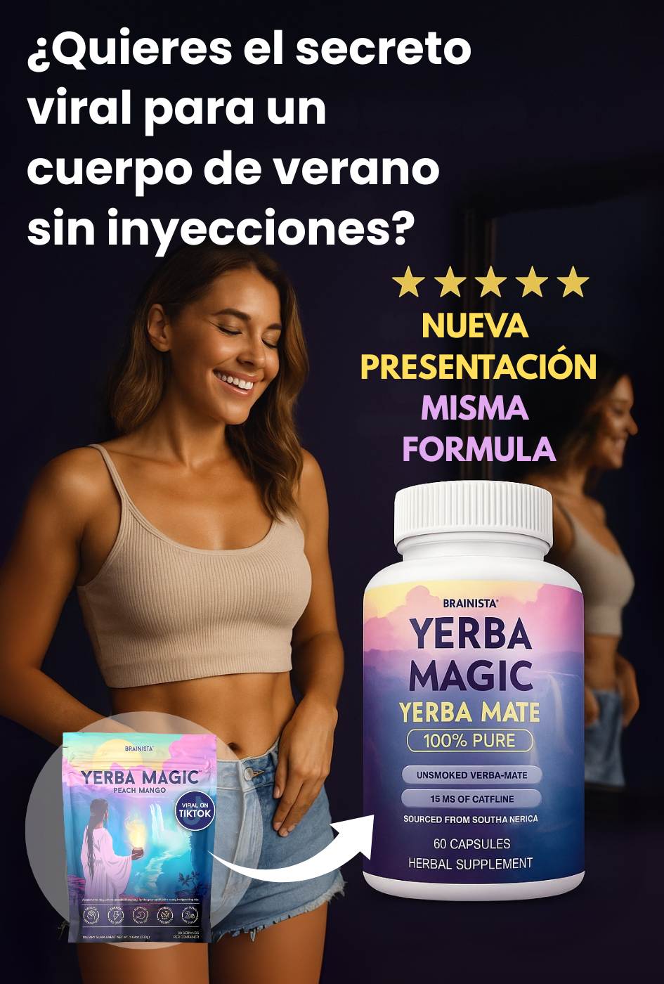 🌿 Yerba Magic – El Secreto Viral Para un Cuerpo de Verano (60 Cápsulas)