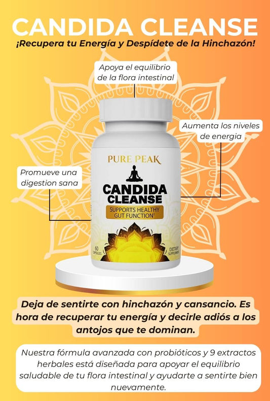 Candida Cleanse 🍃 - Despídete de la hinchazón, restablece tu flora intestinal y siéntete más liviano en días.