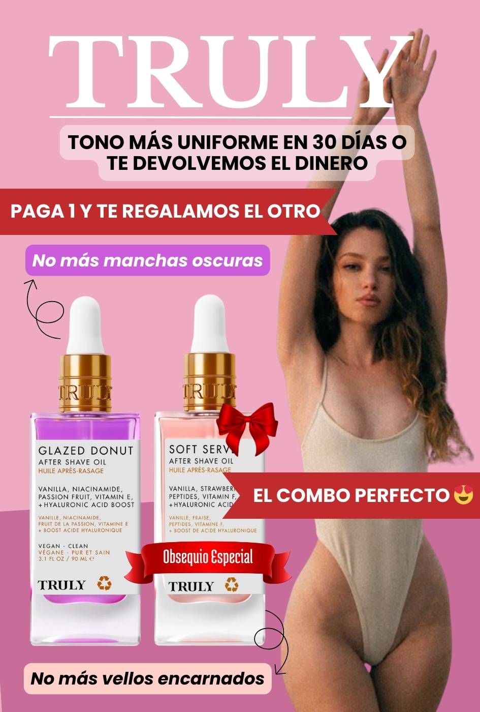 Glazed Donut After Shave Oil + OBSEQUIO TRULY SOFT SERVE 💗 El combo perfecto para tu piel 🍑